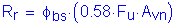 Formula: R subscript r = phi subscript bs times ( 0 point 58 times F subscript u times A subscript vn )