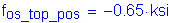 Formula: f subscript os_top_pos = minus 0 point 65 ksi