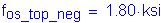 Formula: f subscript os_top_neg = 1 point 80 ksi