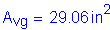 Formula: A subscript vg = 29 point 06 inches squared