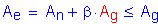 Formula: A subscript e = A subscript n + beta times A subscript g less than or equal to A subscript g