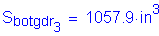 Formula: S subscript botgdr subscript 3 = 1057 point 9 inches cubed