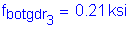 Formula: f subscript botgdr subscript 3 = 0 point 21 ksi