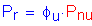 Formula: P subscript r = phi subscript u times P subscript nu