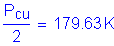 Formula: numerator (P subscript cu) divided by denominator (2) = 179 point 63 K