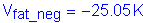 Formula: V subscript fat_neg = minus 25 point 05 K