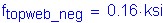 Formula: f subscript topweb_neg = 0 point 16 ksi