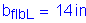 Formula: b subscript flbL = 14 inches