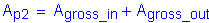 Formula: A subscript p2 = A subscript gross_in + A subscript gross_out