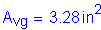 Formula: A subscript vg = 3 point 28 inches squared