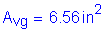 Formula: A subscript vg = 6 point 56 inches squared