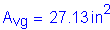 Formula: A subscript vg = 27 point 13 inches squared