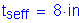 Formula: t subscript seff = 8 inches