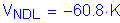 Formula: V subscript NDL = minus 60 point 8 K