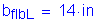 Formula: b subscript flbL = 14 inches