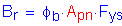 Formula: B subscript r = phi subscript b times A subscript pn times F subscript ys