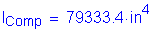 Formula: I subscript Comp = 79333 point 4 inches superscript 4