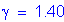 Formula: gamma = 1 point 40