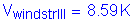 Formula: V subscript windstrIII = 8 point 59 K