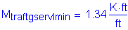 Formula: M subscript traftgservImin = 1 point 34 Kips foot per foot