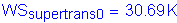 Formula: WS subscript supertrans0 = 30 point 69 K