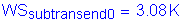 Formula: WS subscript subtransend0 = 3 point 08 K