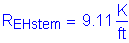 Formula: R subscript EHstem = 9 point 11 Kips per foot