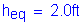 Formula: h subscript eq = 2 point 0 feet