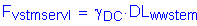 Formula: F subscript vstmservI = gamma subscript DC times DL subscript wwstem