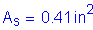 Formula: A subscript s = 0 point 41 inches squared