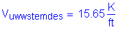 Formula: V subscript uwwstemdes = 15 point 65 Kips per foot