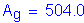 Formula: A subscript g = 504 point 0