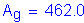 Formula: A subscript g = 462 point 0