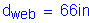 Formula: d subscript web = 66 inches