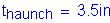 Formula: t subscript haunch = 3 point 5 inches