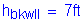 Formula: h subscript bkwII = 7 feet