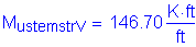 Formula: M subscript ustemstrV = 146 point 70 Kips foot per foot