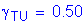 Formula: gamma subscript TU = 0 point 50