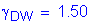 Formula: gamma subscript DW = 1 point 50