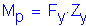 Formula: M subscript p = F subscript y times Z subscript y