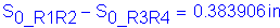 Formula: S subscript 0_R1R2 minus S subscript 0_R3R4 = 0 point 383906 inches