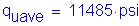 Formula: q subscript uave = 11485 times psi