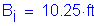 Formula: B subscript i = 10 point 25 feet