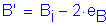 Formula: B prime = B subscript i minus 2 times e subscript B