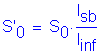 Formula: S prime subscript 0 = S subscript 0 times numerator (I subscript sb) divided by denominator (I subscript inf)