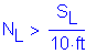 Formula: N subscript L greater than numerator (S subscript L) divided by denominator (10 feet )