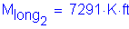 Formula: M subscript long subscript 2 = 7291 K feet