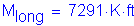 Formula: M subscript long = 7291 K feet