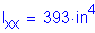 Formula: I subscript xx = 393 inches superscript 4