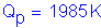 Formula: Q subscript p = 1985 K